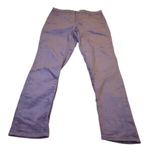 LOFT Lilac Straight Pants Sz 14 High Rise Cotton Blend Pastel Purple Spring EUC